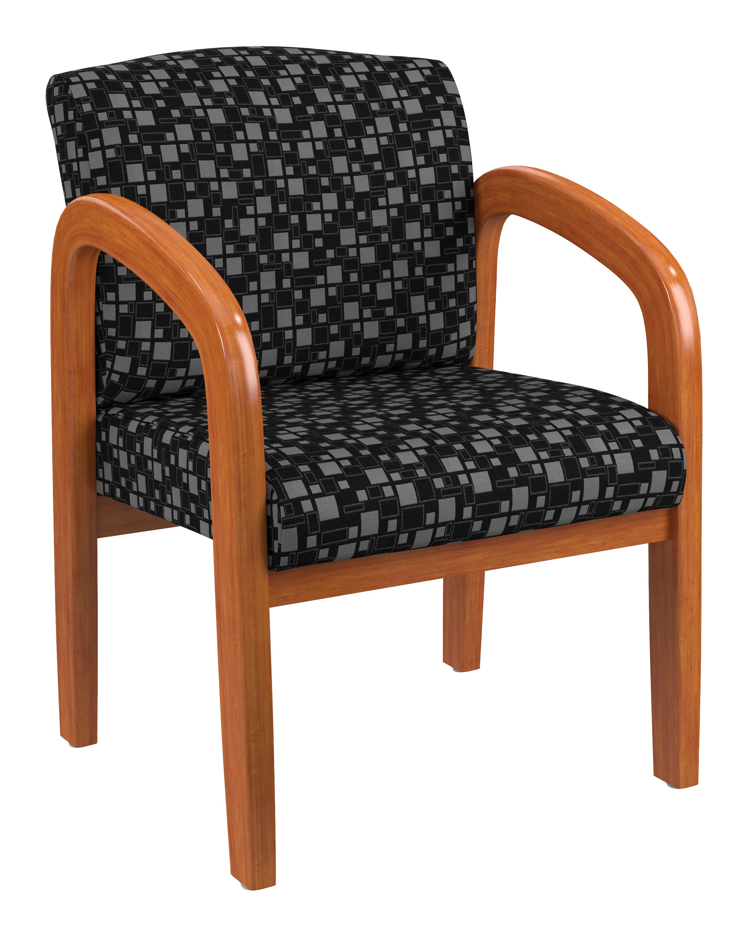 Medium Oak Finish Wood Visitor Chair 2